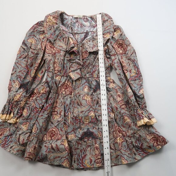 Ulla Johnson Caris Long Sleeve A Line Mini Dress in Ether Blue 4 - Picture 6 of 10